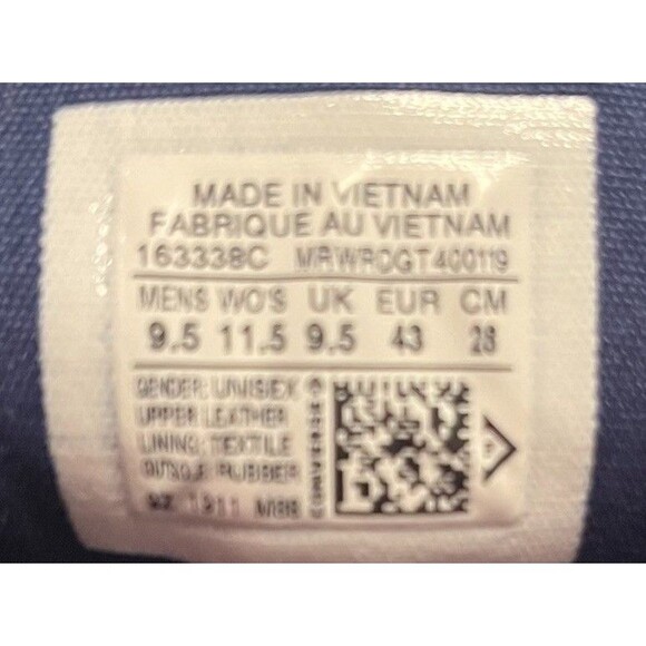 Converse Chuck Taylor All Star Leather Hi Top Navy Sneakers 163338C M 9.5 W 11.5 - Picture 7 of 14